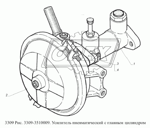 Усилитель пневматический с главным цилиндром